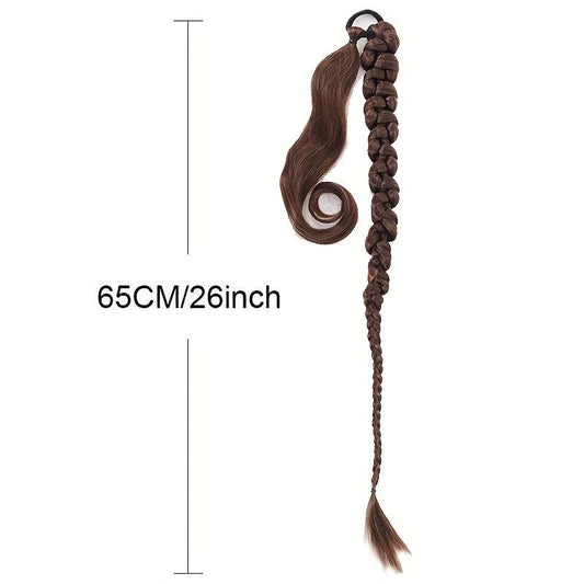66 cm Long Twist Braid Ponytail Extensions with Hair Tie