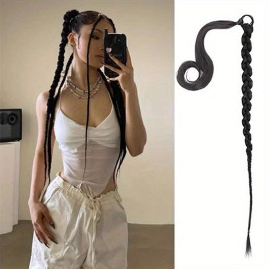 66 cm Long Twist Braid Ponytail Extensions with Hair Tie