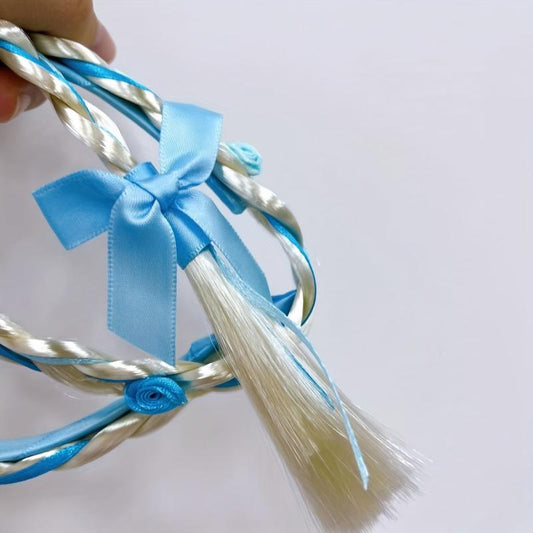 Princess Braided Headband Medium Long Braids Synthetic Hair Anime Cosplay