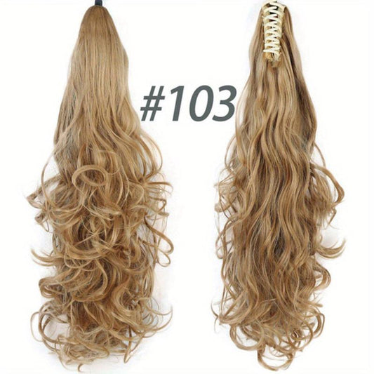 Synthetic Long Straight Claw Clip Ponytail Hair Extension