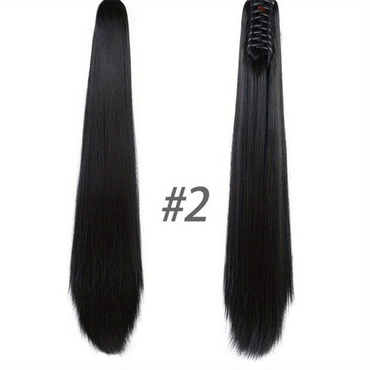 Synthetic Long Straight Claw Clip Ponytail Hair Extension