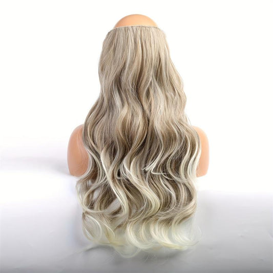 4pcs Straight Hair Pieces Synthetic Extensions for Daily Use