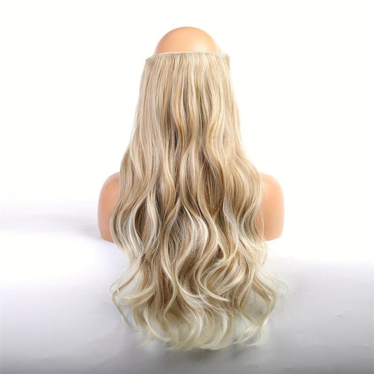 4pcs Straight Hair Pieces Synthetic Extensions for Daily Use