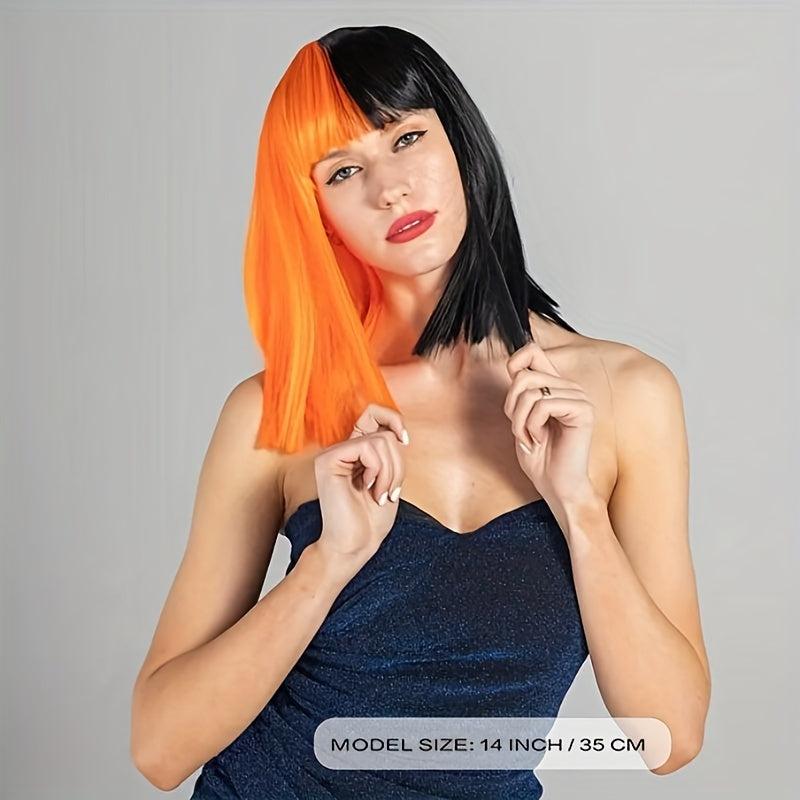 Gemini Synthetic Short Wavy Bob Wig With Bangs