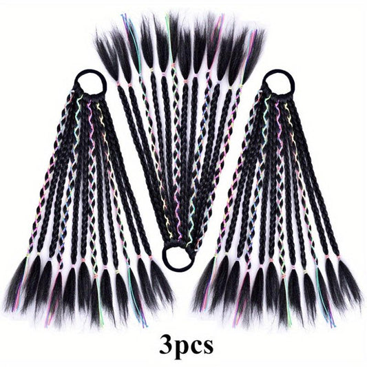 Synthetic DIY Box Braids Ponytail Colored Line Extensions