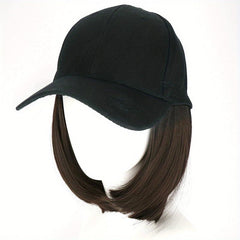 Baseball Cap With 50cm Straight Synthetic Hair Wigs