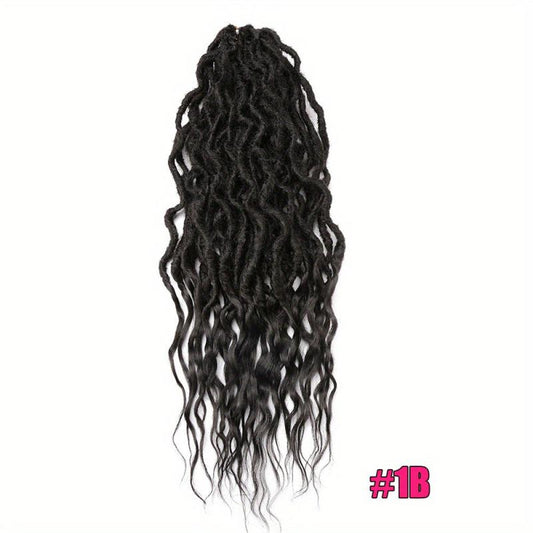 60 96 Cm Wavy Goddess Locs Crochet Braids Curly Ends Synthetic Braiding Hair