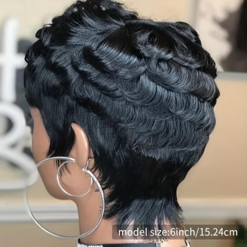 Pixie Cut Highlight Ombre Blond 1B 27 Short Straight Pixie Cut Hair Bob Wig