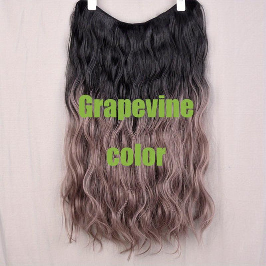 Long Curly Hair Extensions 5 Clips Synthetic Fiber 45 Hairpiece Blonde