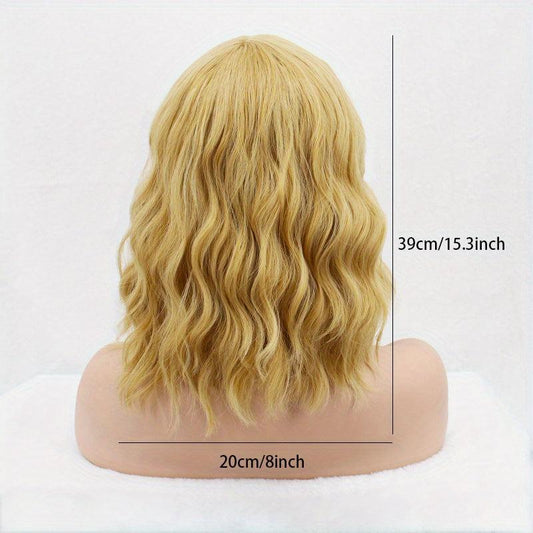 Curly Bob Wig Medium Length Synthetic Hair for Beginners