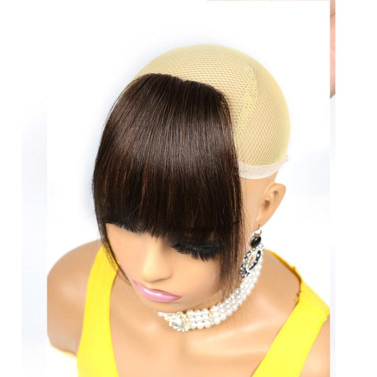Human Hair Clip In Bangs with Hair Pieces on Forehead Straight Extensions