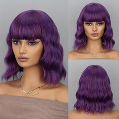 Short Curly Wig with Bangs for Women