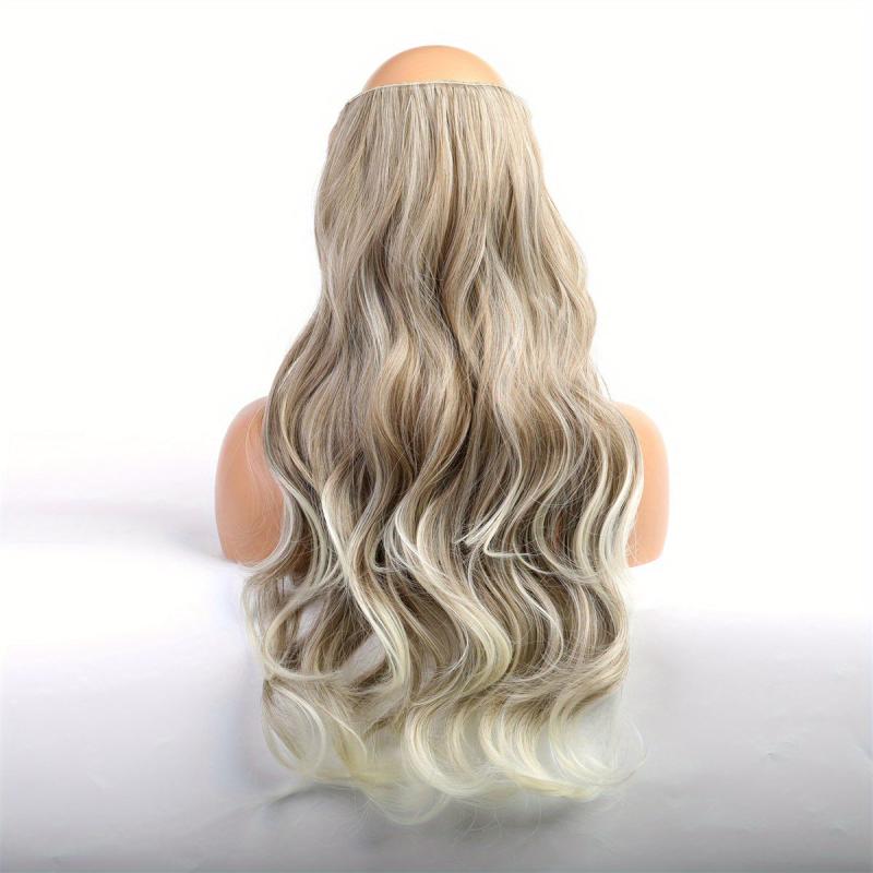 Long Wavy Hair Pieces Synthetic Fishing Line Extensions
