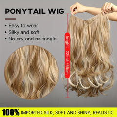 Long Wavy Hair Pieces Synthetic Fishing Line Extensions