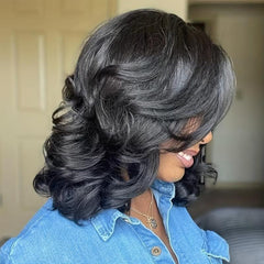 Short Bob Curly Wig No Lace Big Curly Lady Wigs