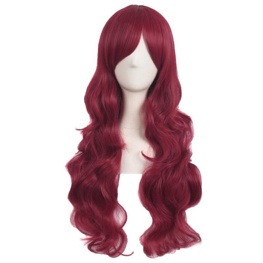 Colorful Long Curly Wig Synthetic Wig With Bangs for Halloween Cosplay