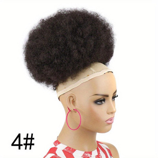 25 4 cm Afro Puff Hair Bun Curly Kinky Hair Extensions Drawstring Ponytail