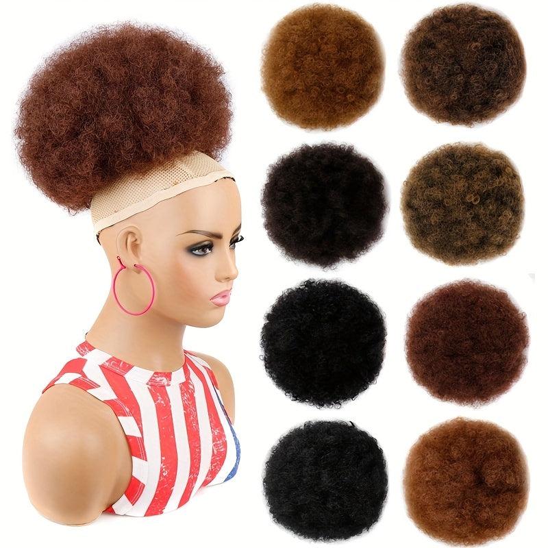 25 4 cm Afro Puff Hair Bun Curly Kinky Hair Extensions Drawstring Ponytail