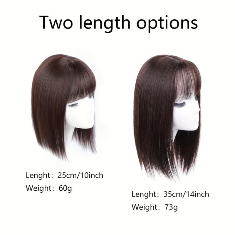 Topper With Bangs 3D Bangs Straight Hair Piece High Temperature Fiber