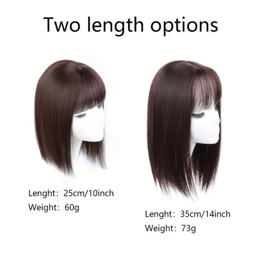 Topper With Bangs 3D Bangs Straight Hair Piece High Temperature Fiber