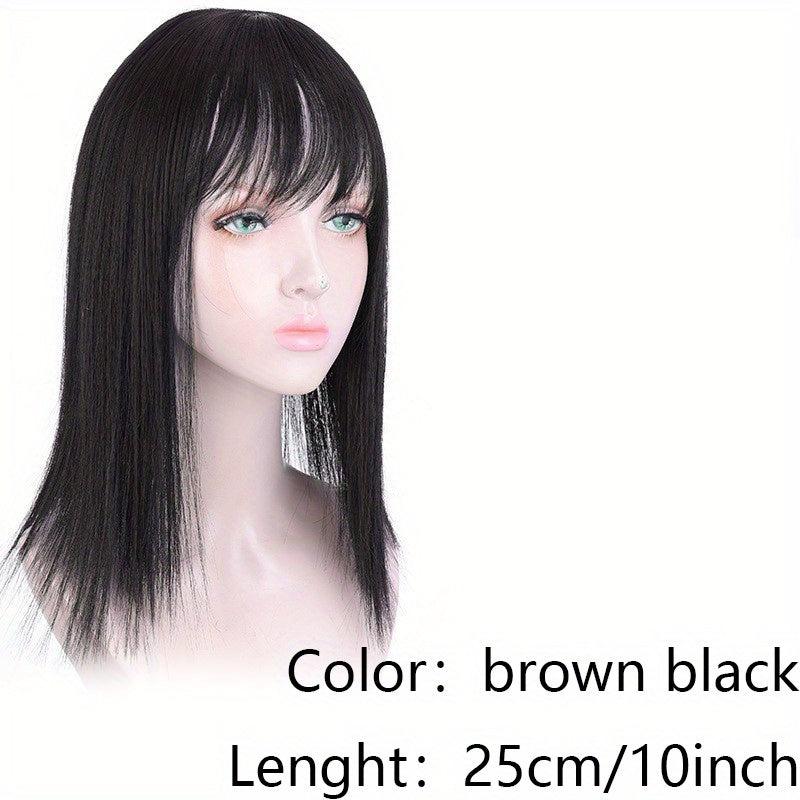 Topper With Bangs 3D Bangs Straight Hair Piece High Temperature Fiber
