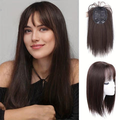 Topper With Bangs 3D Bangs Straight Hair Piece High Temperature Fiber