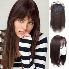 Topper With Bangs 3D Bangs Straight Hair Piece High Temperature Fiber