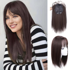 Topper With Bangs 3D Bangs Straight Hair Piece High Temperature Fiber