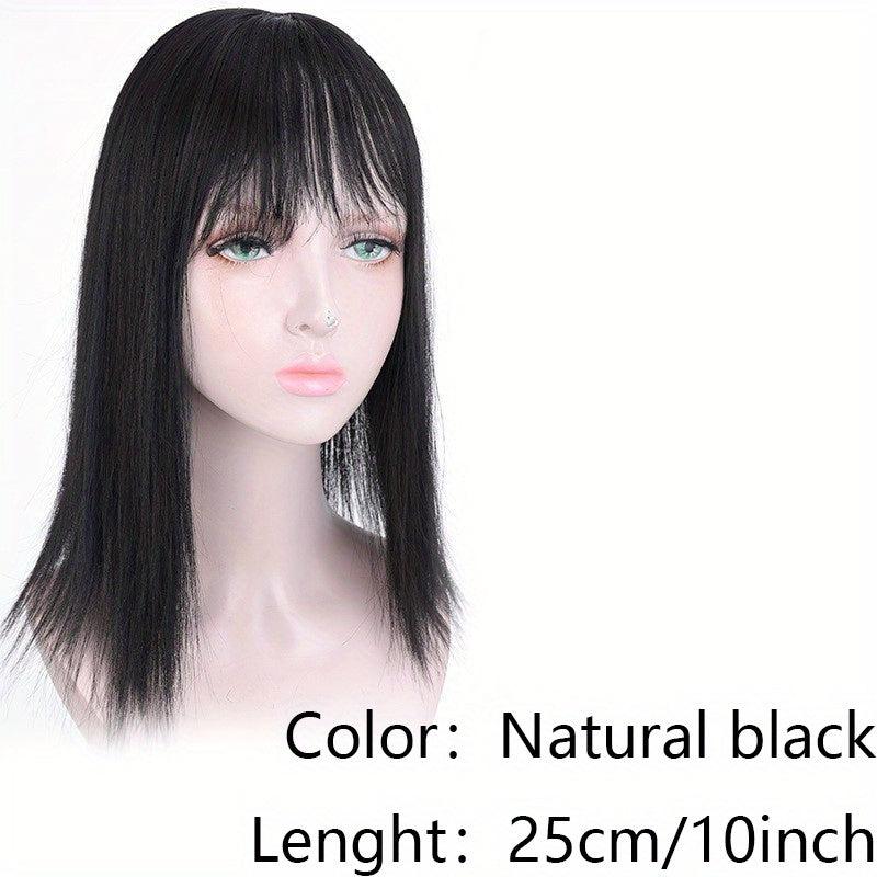 Topper With Bangs 3D Bangs Straight Hair Piece High Temperature Fiber