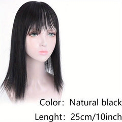 Topper With Bangs 3D Bangs Straight Hair Piece High Temperature Fiber