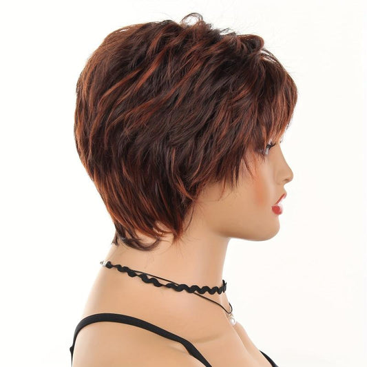 Short Heat Resistant Women Wig Rose Net Cosplay Headwear Wig Net