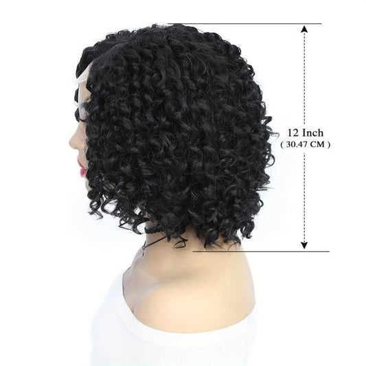 Short Kinky Curly Lace Front Wigs 4 1 Lace Front Hair Wigs Synthetic Fiber