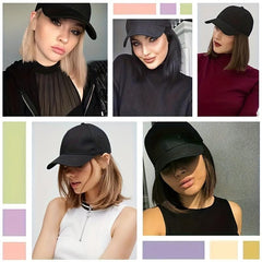 Short Bob Wig Hat Daily Hat Curly Hair Wig Female Wig Hat