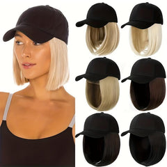 Short Bob Wig Hat Daily Hat Curly Hair Wig Female Wig Hat