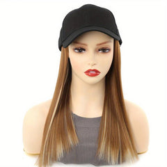 Hat Wig Baseball Cap With Hair Extensions Straight Hair Natural Looking