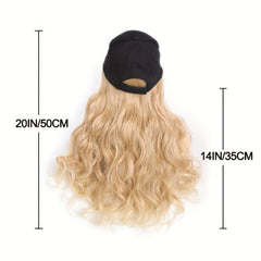 Baseball Cap with Hair Extensions Attached Long Wavy Hair Wig for Women