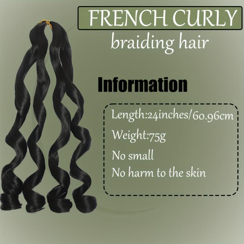 French Curly Braiding Hair Extensions 60-96cm Loose Wave Spiral Crochet Hair
