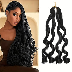 French Curly Braiding Hair Extensions 60-96cm Loose Wave Spiral Crochet Hair