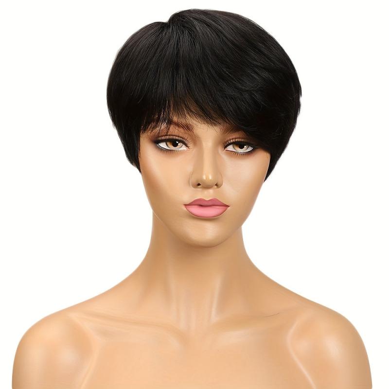Short Kinky Curly Wigs For Women Pixie Cut Wig Natural Looking Synthetic Wigs