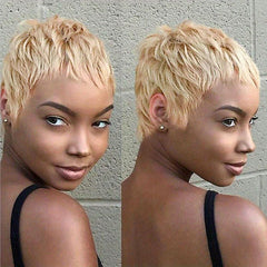 Short Kinky Curly Wigs For Women Pixie Cut Wig Natural Looking Synthetic Wigs