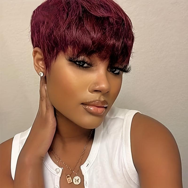 Short Kinky Curly Wigs For Women Pixie Cut Wig Natural Looking Synthetic Wigs