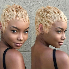 Short Kinky Curly Wigs For Women Pixie Cut Wig Natural Looking Synthetic Wigs