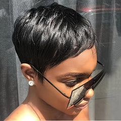 Short Kinky Curly Wigs For Women Pixie Cut Wig Natural Looking Synthetic Wigs