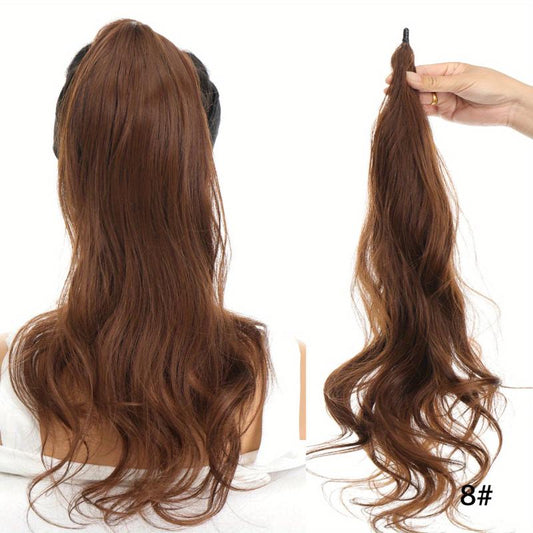Long Curly Wavy Ponytail Extensions Synthetic Hairpiece For Women