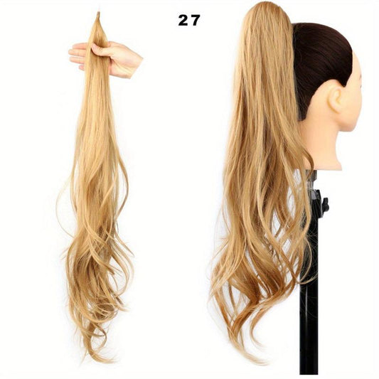 28 Cm Long Wavy Curly Ponytail Hair Extensions Wrap Synthetic Fiber for Women