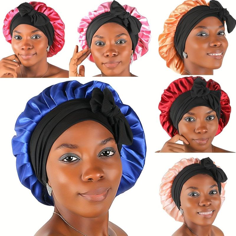Double Layer Satin Bonnet Sleep Cap for Women Haircare