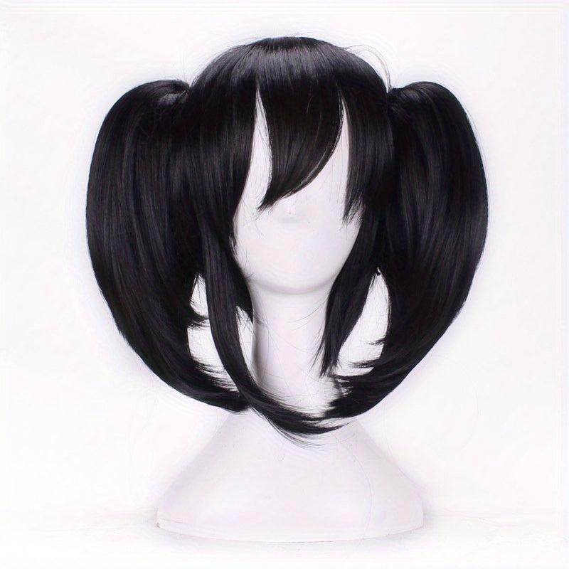 Short Curly Double Ponytail Synthetic Wig With Bangs Anime Cosplay Wig