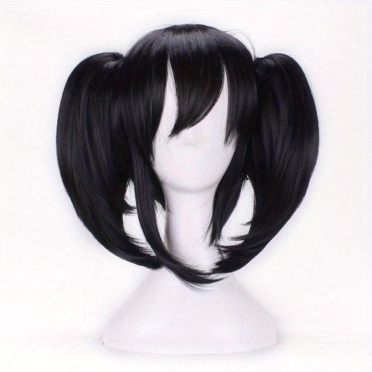 Short Curly Double Ponytail Synthetic Wig With Bangs Anime Cosplay Wig