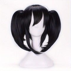 Short Curly Double Ponytail Synthetic Wig With Bangs Anime Cosplay Wig