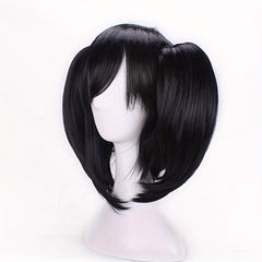Short Curly Double Ponytail Synthetic Wig With Bangs Anime Cosplay Wig
